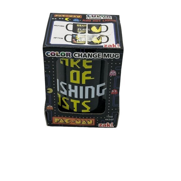 Pac-Man Color Changing Coffee Mug Cup Collectible Black - NEW - Picture 2 of 7